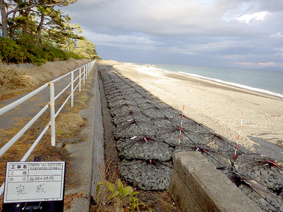 清水海岸海岸改良工事（根固工）